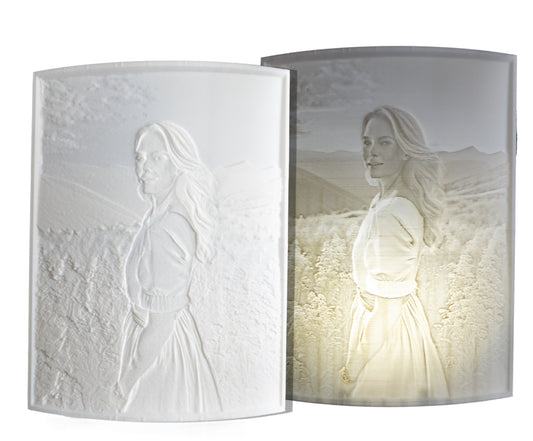 personalisiertes Lithophane 3D-Druckbild inklusive Leuchtmittel